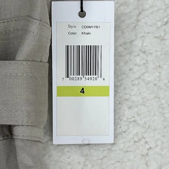 NWT Calvin Klein Khaki Belted TieWaist Womens Career Dress SIZE 4 Safari Midi - Picture 4 of 8